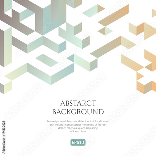 Abstact background in isometric style. The illusion of a three-dimensional image.