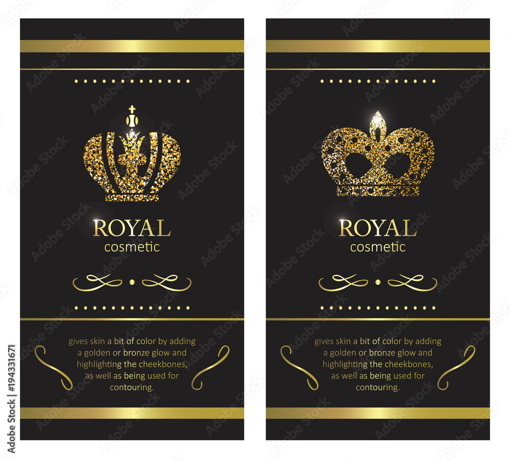 Gold crown. Luxury label, emblem or packing. Logo design. Gold crown. Luxury label, emblem or packing. Logo design.