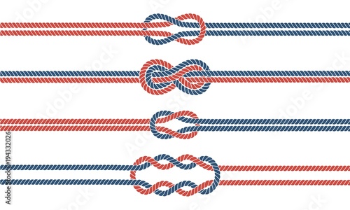 Sailor knot and rope dividers and borders set photo