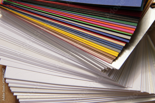 Plakat colorful paper samples, variation