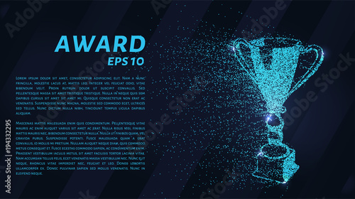 The award of the particles. The award consists of circles and points. Vector illustration