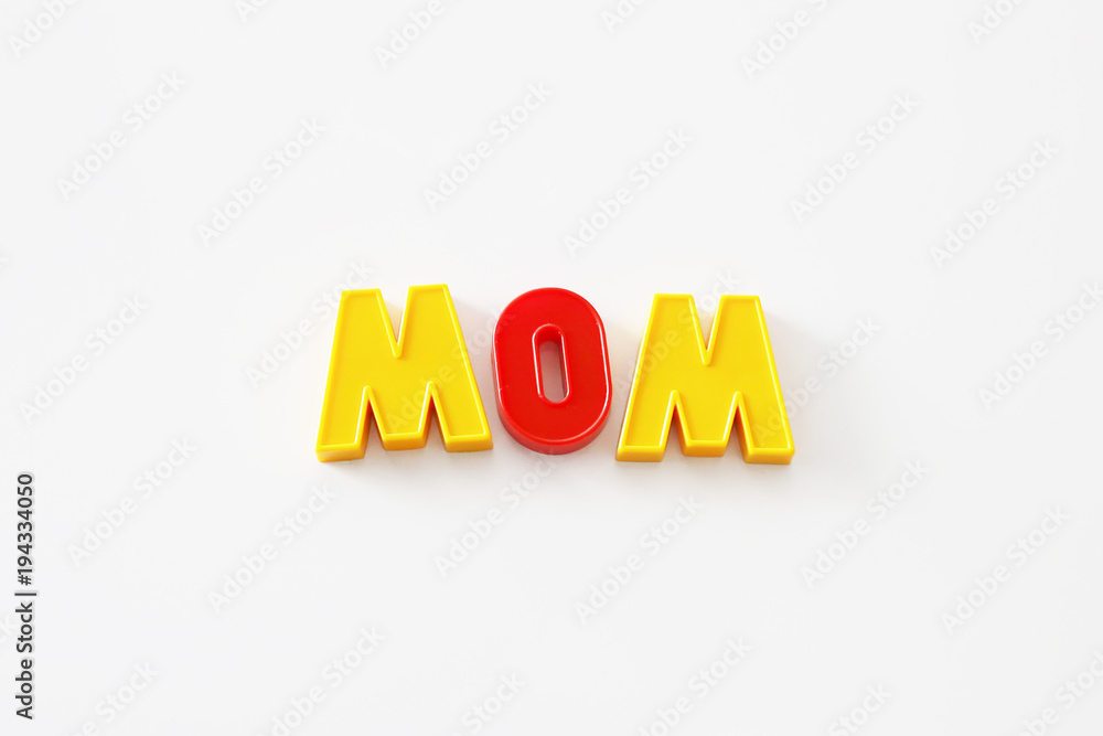 The word from magnets MOM, Magnetic board The word from magnets MOM, Magnetic board