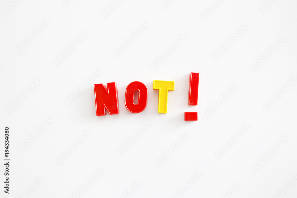The word from magnets NOT !, magnetic board The word from magnets NOT !, magnetic board