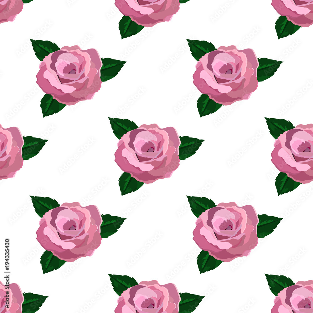Fototapeta premium Seamless wallpaper pink roses 