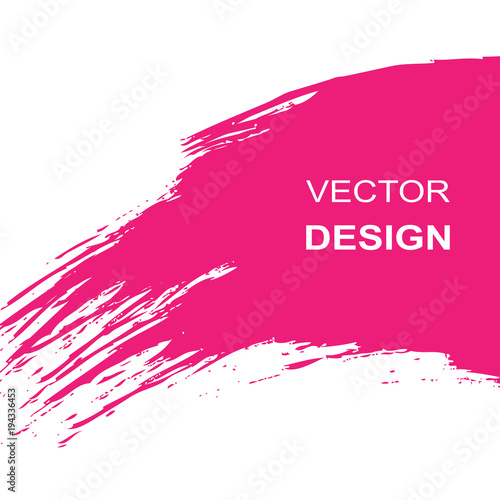 Vector white and pink background. Smear of pink paint on white background.