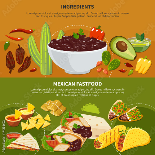 Ingredients Mexican Fastfood Banners