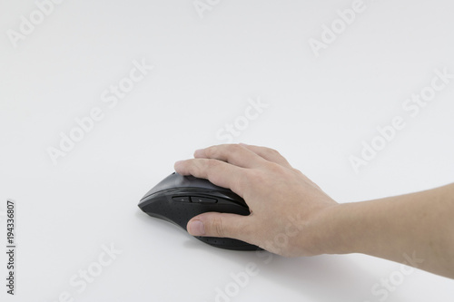 computer mouse and hand