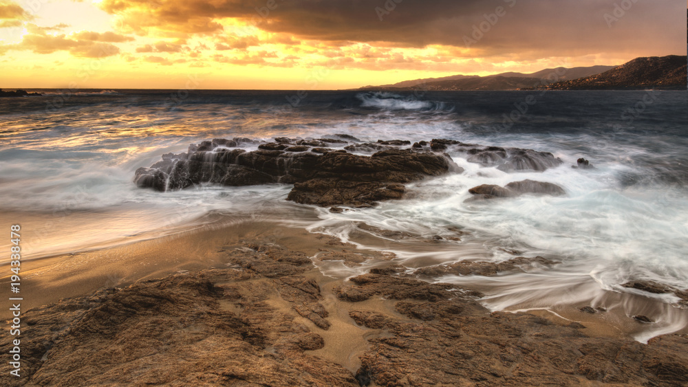 Wave at sunset