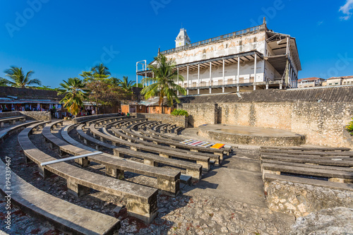 Stage and theatre in the Old Fort (Ngome Kongwe) also known as the Arab Fort and the House of Wonders in Stone Town on Zanzibar island, Tanzania, East Africa photo