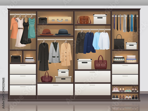 Wardrobe Storage Interior Realistic 