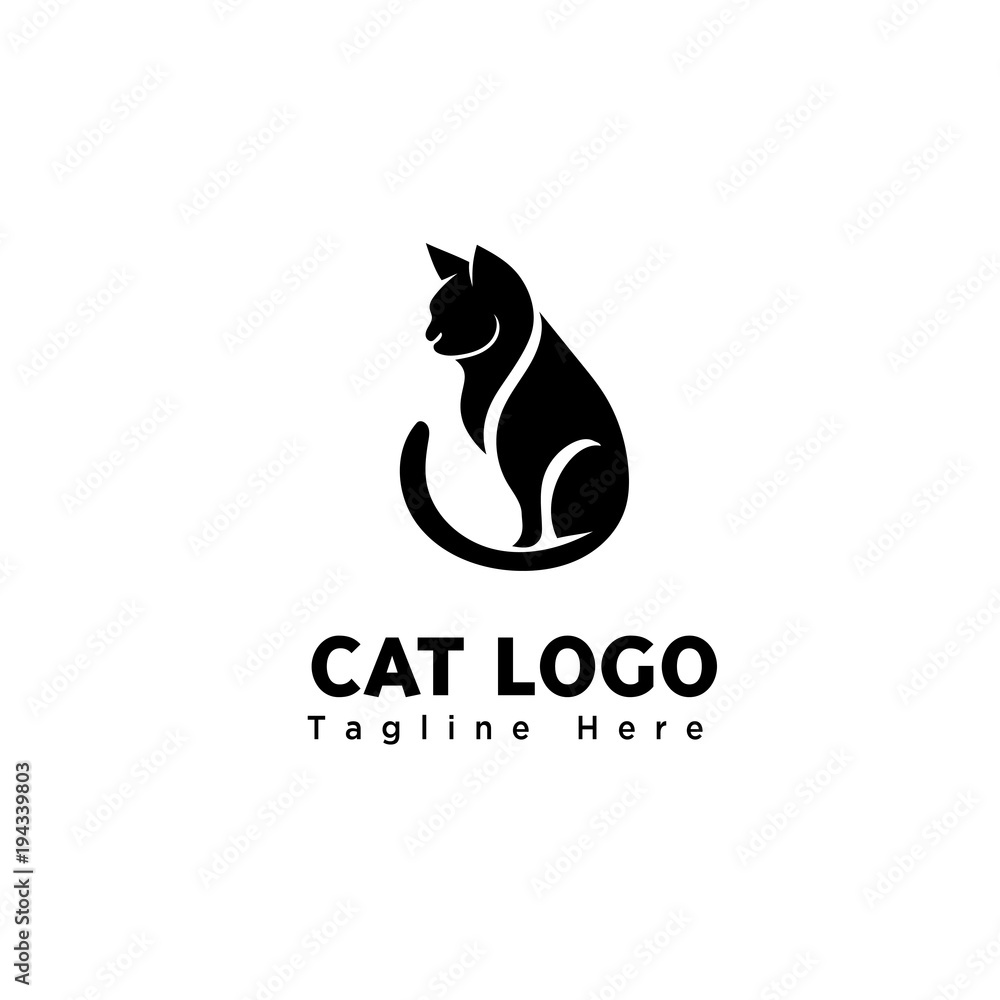 Obraz premium silhouette body part stand cat logo