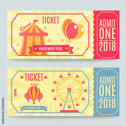 Amusement Park Tickets Set