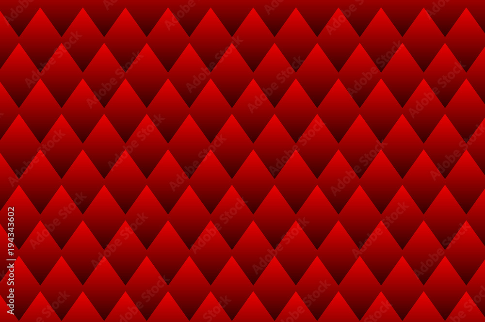 Fototapeta Kwadratowy wzór wektor, tło romb - czerwony