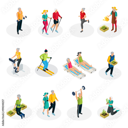 Isometric Pensioner Life Collection