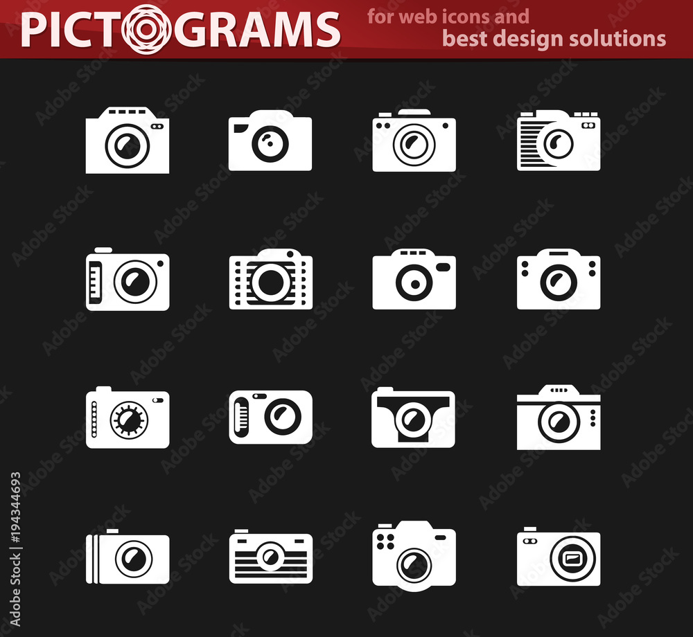 photo camera white icon set photo camera white icon set