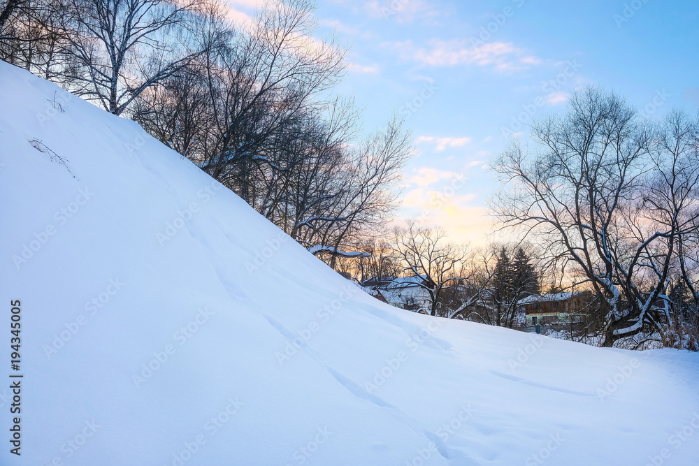 Landscape with the image of winter meadow Landscape with the image of winter meadow
