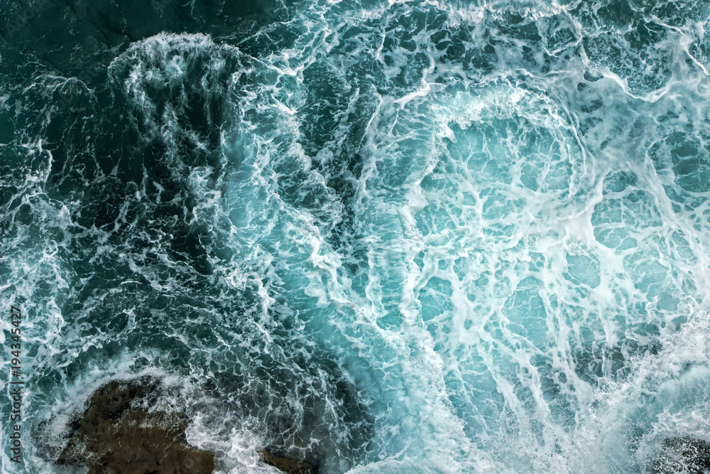 Aerial View Of Waves In Mediterranean Sea