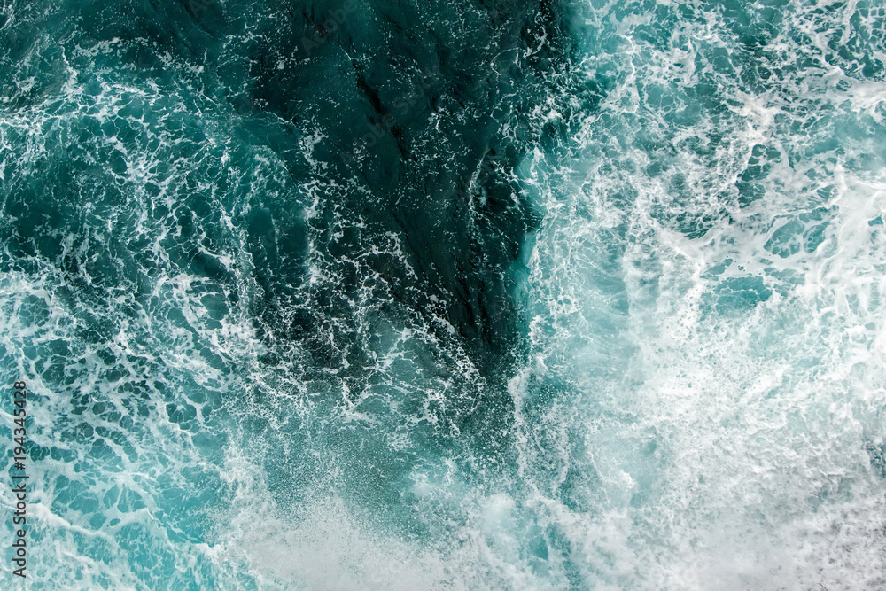 Aerial View Of Waves In Blue Mediterranean Sea