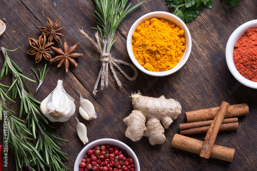 Colorful herbs and spices selection Colorful herbs and spices selection