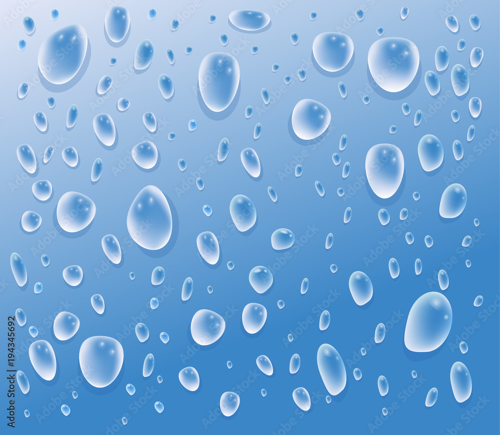 Vector illustration of water droplets on glass.Spring sale.