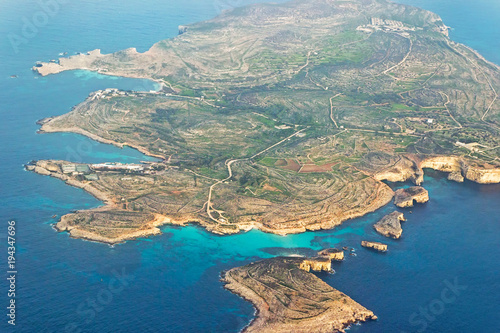 Fototapeta Naklejka Na Ścianę i Meble -  aerial view of Malta island in mediterranean sea 