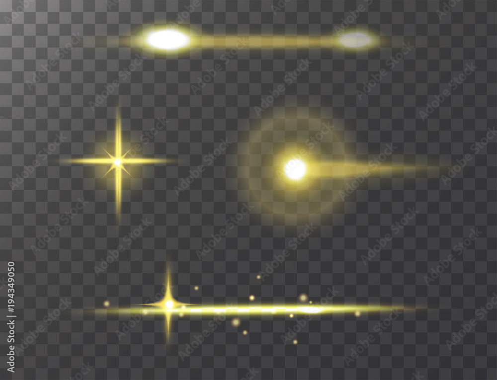 Glowing lights effect vector stars effect glow blur stars isolated on dark transparent background illustration. Glowing lights effect vector stars effect glow blur stars isolated on dark transparent background illustration.