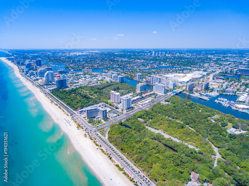 Aerial Beach City Bridge Fort Lauderdale