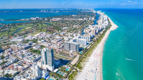 Aerial Beach Hotels Miami