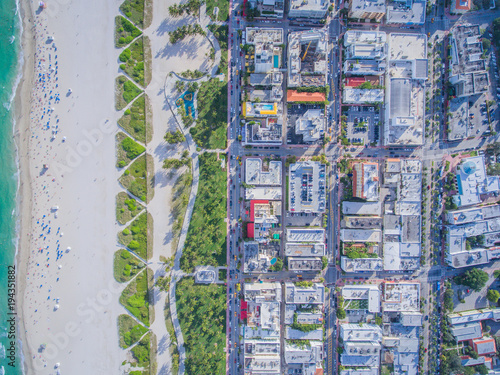 Aerial Birdseye Beach Buildings Miami © Eisenthesky 