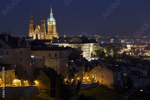 Wallpaper Mural Night winter Prague City with gothic Castle, Czech Republic Torontodigital.ca