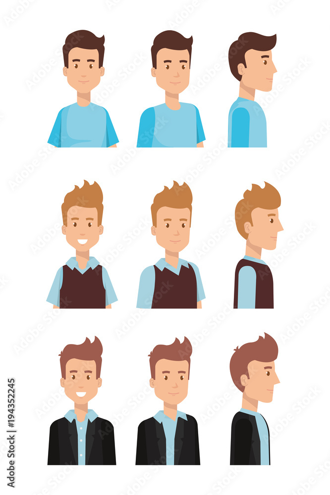 group of youngs men poses styles vector illustration design group of youngs men poses styles vector illustration design