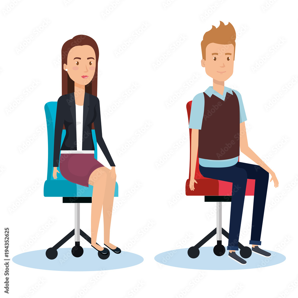 business person posing on office chair vector illustration design business person posing on office chair vector illustration design