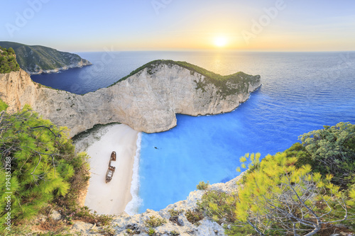 Greece, Ionian Islands, Zakynthos, Navagio (shipwreck) beach photo
