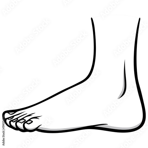 Outside Foot Illustration - A vector cartoon illustration of a Outside Foot concept.
