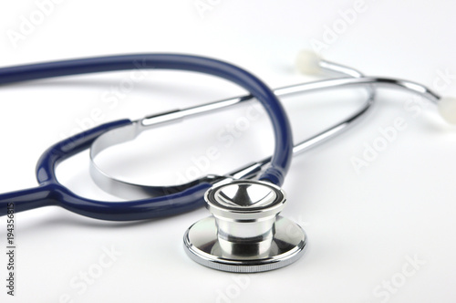 Stethoscope on a white background.