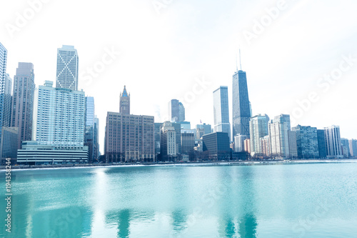 Chicago downtown panorama by the lake © pyzata