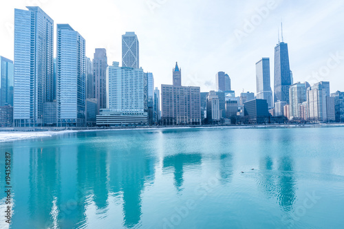 Chicago downtown panorama by the lake