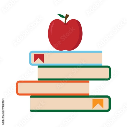 Apple And Book Vector Illustration