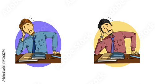 a stressful man thinking about the job