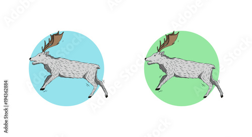 moose picture running with a minimalist style