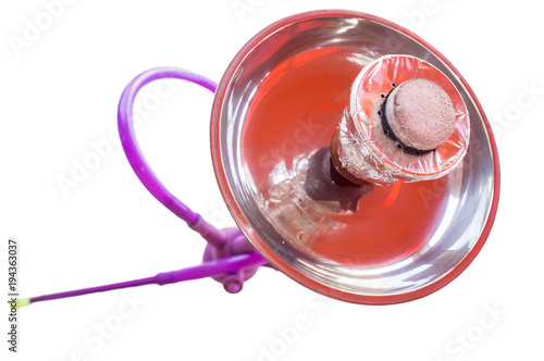 Modern Shisha water pipe, overhead shot photo