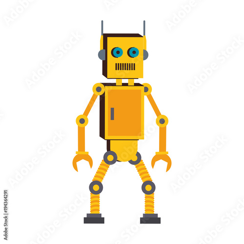 Funny robot cartoon vector illustration graphic design