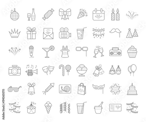 Outline party icons
