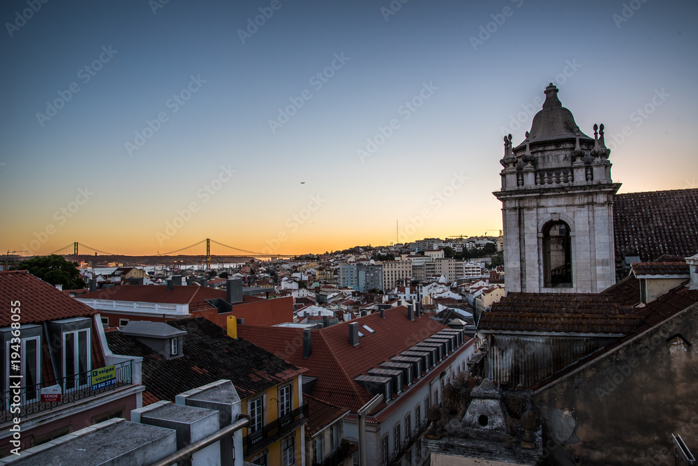 Fototapeta premium City Landscape at Sunset in Portugal 
