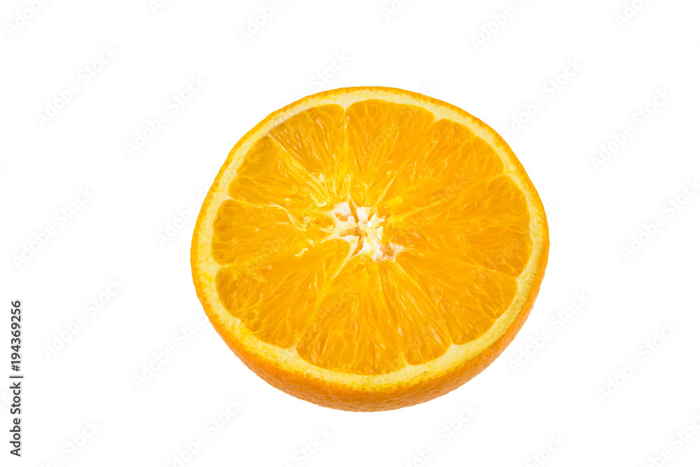 Still Life Half crescent Orange Fruit on white background Still Life Half crescent Orange Fruit on white background