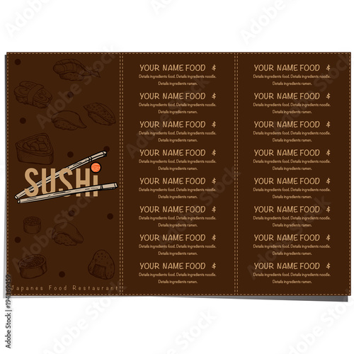 menu japan food sushi design template graphic