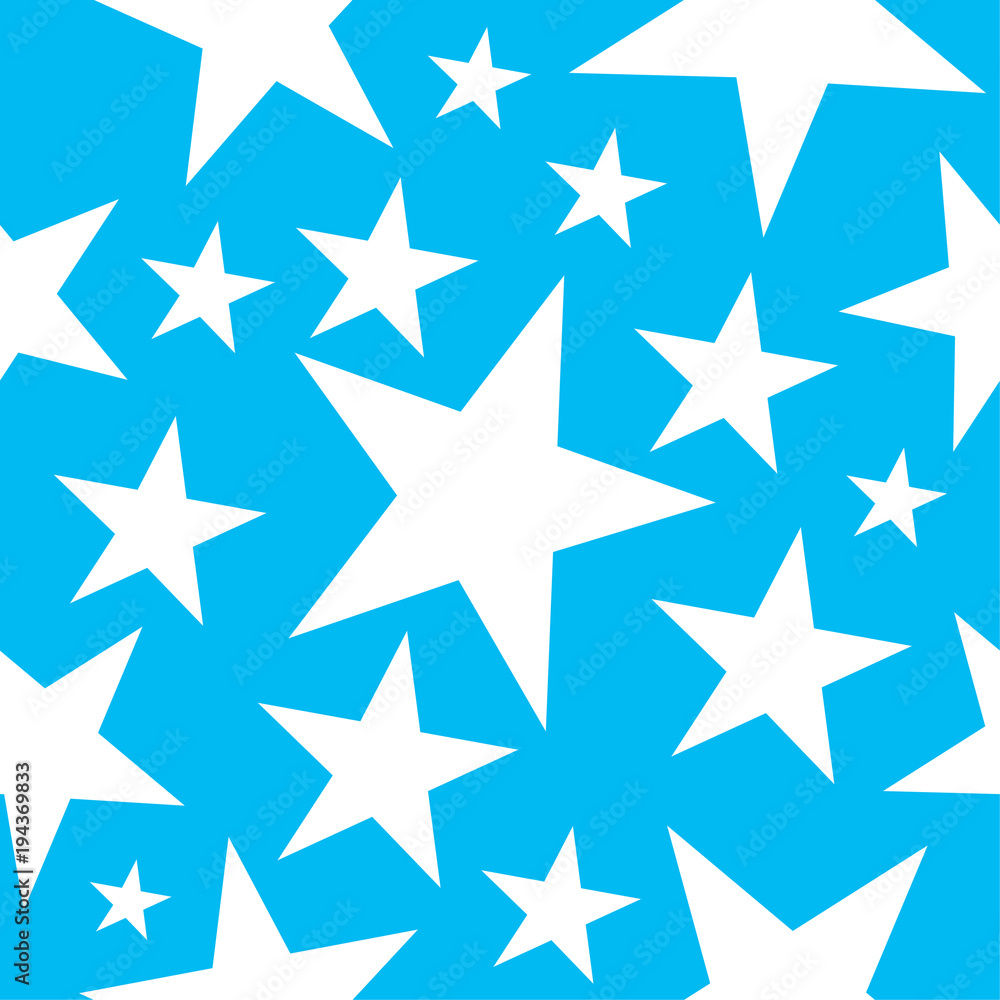Star seamless pattern on blue background, Vector illustration Star seamless pattern on blue background, Vector illustration