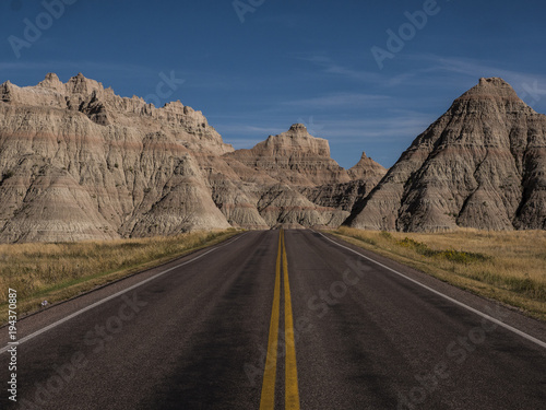 Highway into colorful mud mountains