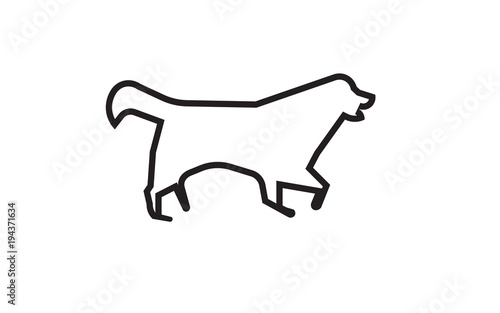 bernese mountain dog silhouette outline on white background