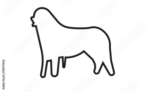 bernese mountain dog silhouette outline on white background